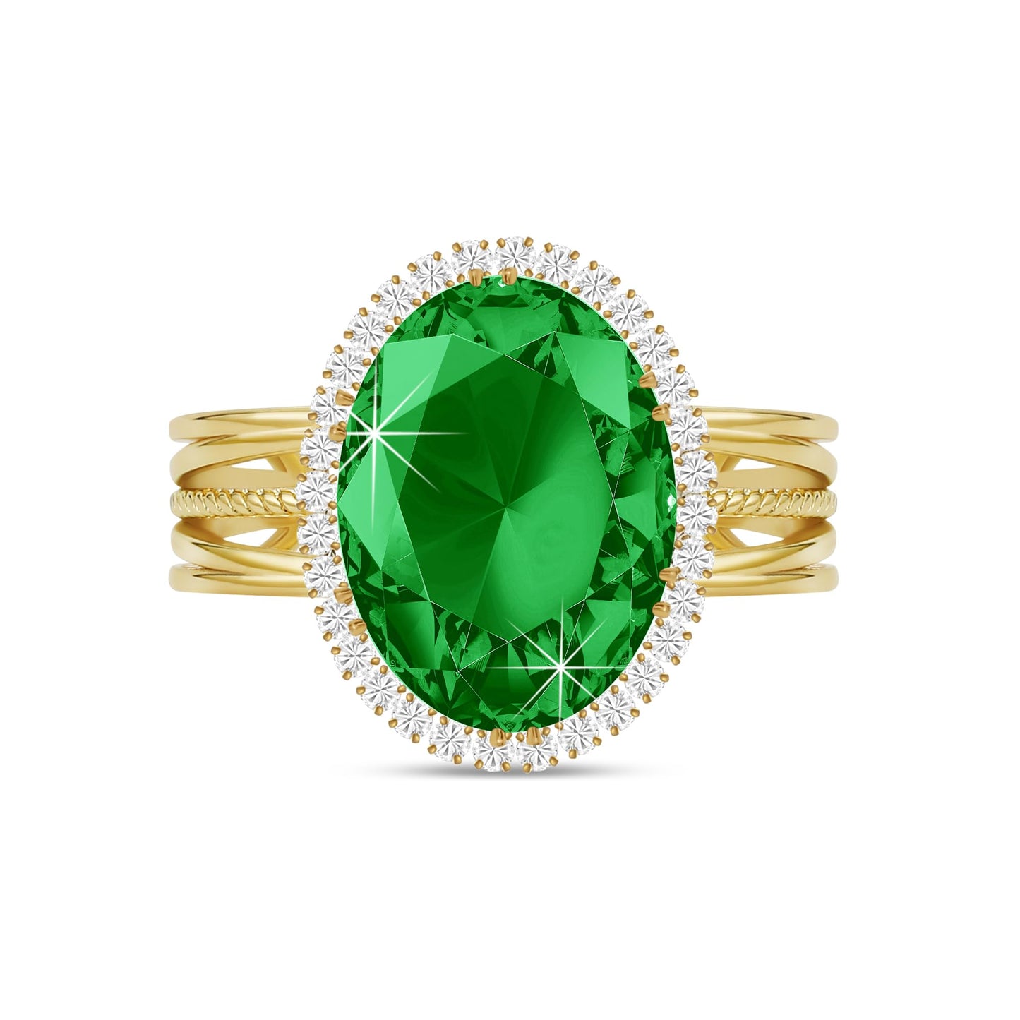 Linawe Birthstone Chunky Adjustable Rings for Women, Gold/Silver/Rose Gold Statement Rings, Imitation Diamond Fake Gemstone Crystal Cocktail Ring, Cubic Zirconia Costume Jewelry