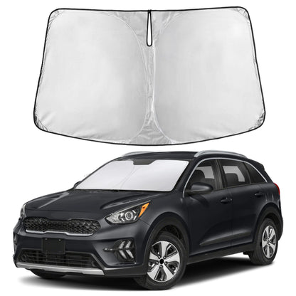 EcoNour Car Windshield Sunshade | Blocks 99% Heat & Keeps Interior Cool | Universal Fits Cars, SUVs, Trucks | Automotive Sun Screen, Visor & Car Accessories for Summer | Medium (64x32 Inches)