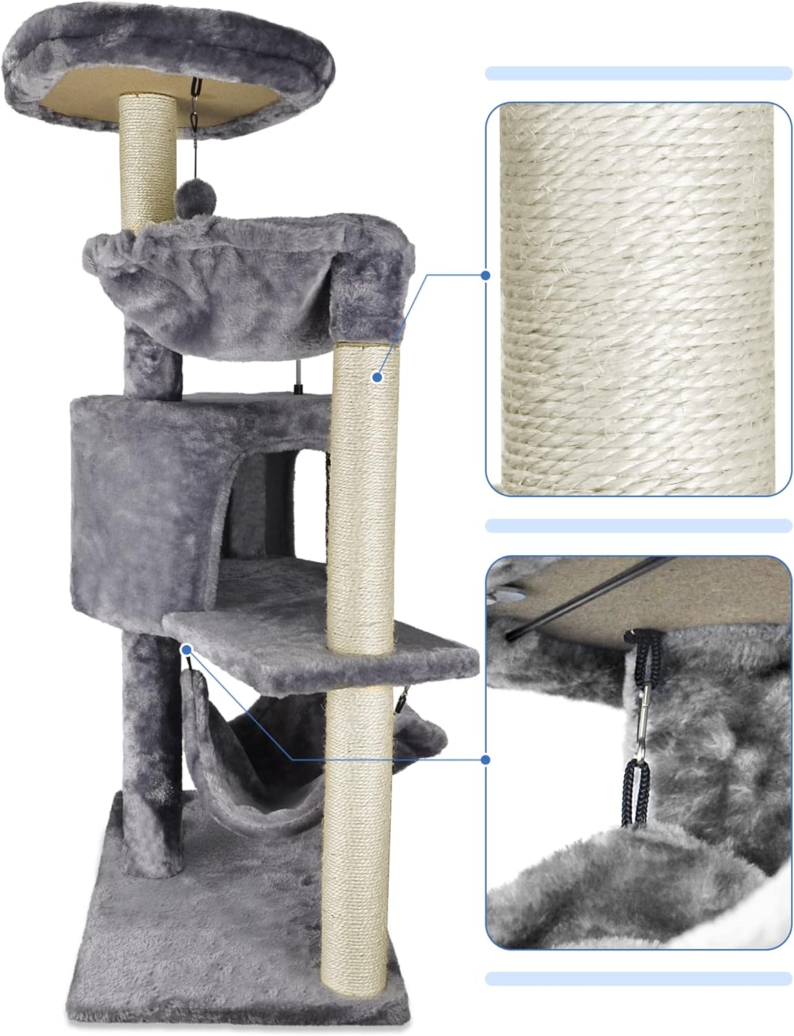YUNIQUE Cat Tree with Condo and Hammock: A Feline Paradise