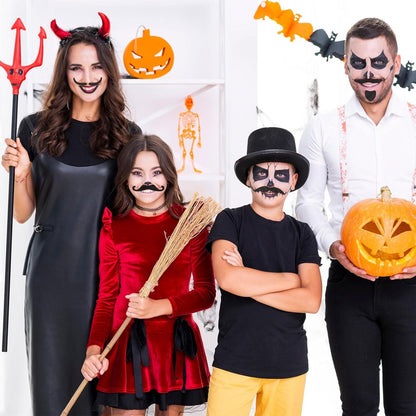 64 Stück Falsche Bärte, Selbstklebende Schnurrbärte für Maskeradenkostüm-Auftritte, Halloween, Weihnachts-Cosplay