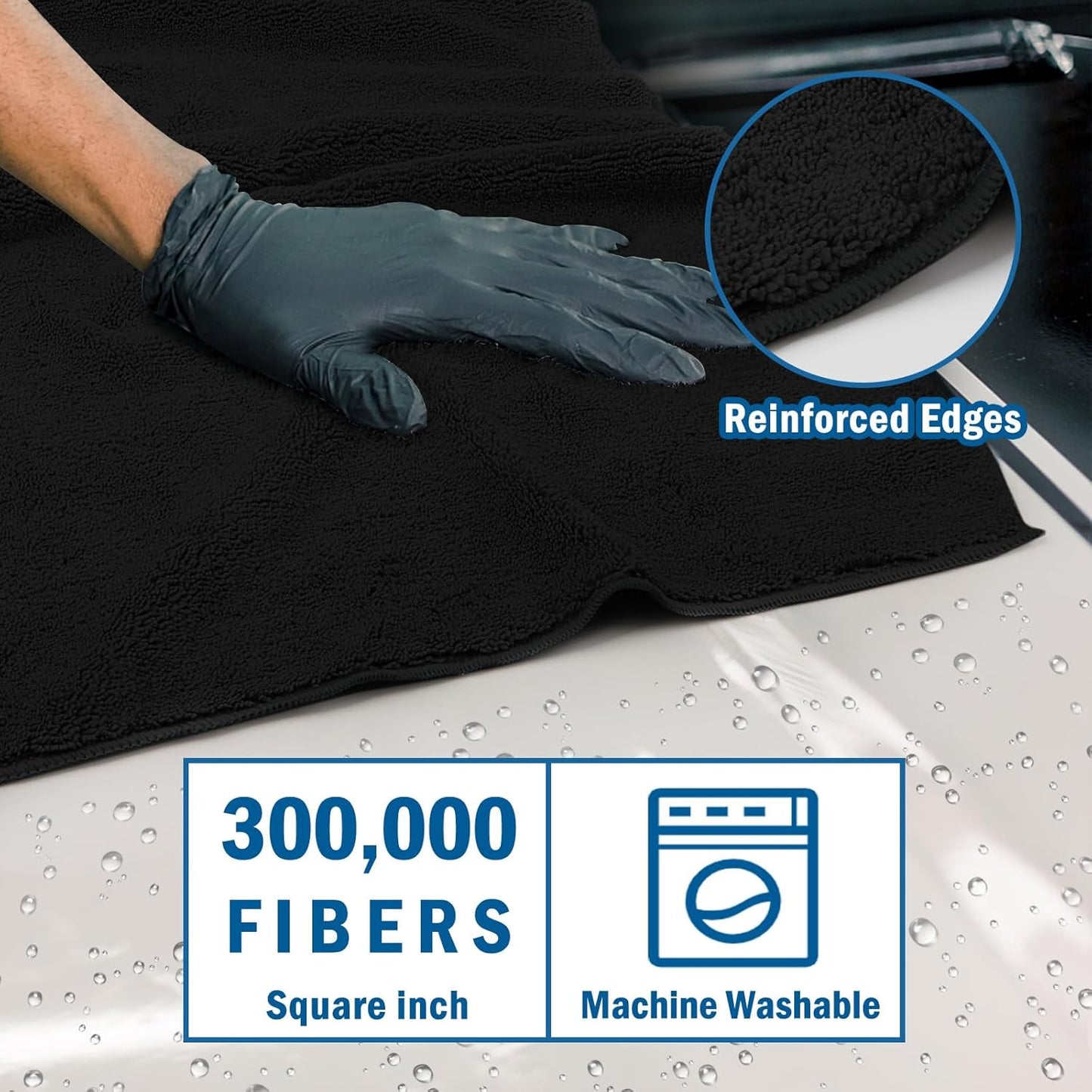 HOMEXCEL Mikrofasertuch 12er-Pack, 31,75 x 31,75 cm Mikrofasertücher für Autos, ultra-saugfähiges Autowaschtuch, fusselfreie, streifenfreie Reinigungstücher für Auto, Küche und Fenster (Grau)