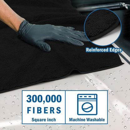 HOMEXCEL Mikrofasertuch 12er-Pack, 31,75 x 31,75 cm Mikrofasertücher für Autos, ultra-saugfähiges Autowaschtuch, fusselfreie, streifenfreie Reinigungstücher für Auto, Küche und Fenster (Grau)