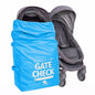 J.L. Childress Gate Check Bag for Single & Some Double Strollers - Travel Bag for Airplane, Fits Most Standard Baby Strollers, Airport Accessories Gate Check, Flying Essentials - Neon Blue