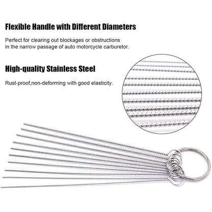 ABEST AirbrushSpray GunCarburetorCleaning Tool Set,13 Cleaning Wires Set + 5 Cleaning Needles + 5 Nylon Brushes + 1 Repair Tool for Removing Nozzle Paint, Dirt, Tattoo Tube,Carb Carburetor