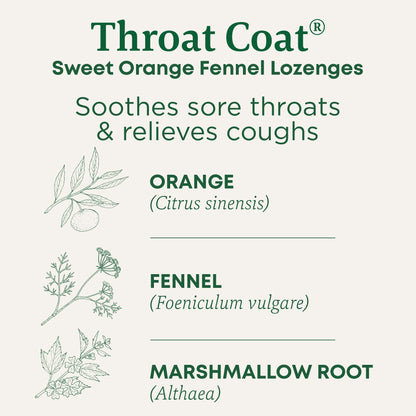 Traditional Medicinals Organic, Throat Coat Lozenges, Lemon Ginger Echinacea - Herbal Cough Drops, Helps Soothe Sore Throat - Non-GMO, Stimulant-Free - 16 Count (Pack of 12)
