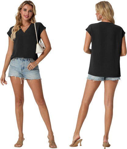 Qixing Women's V Neck Blouses - A Perfect Blend of Style and Comfort