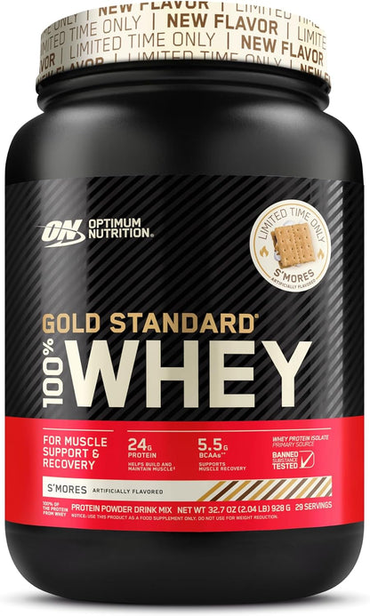 OPTIMUM NUTRITION Gold Standard 100% Whey Protein Powder, Banana Cream, 907g - [packaging may vary]