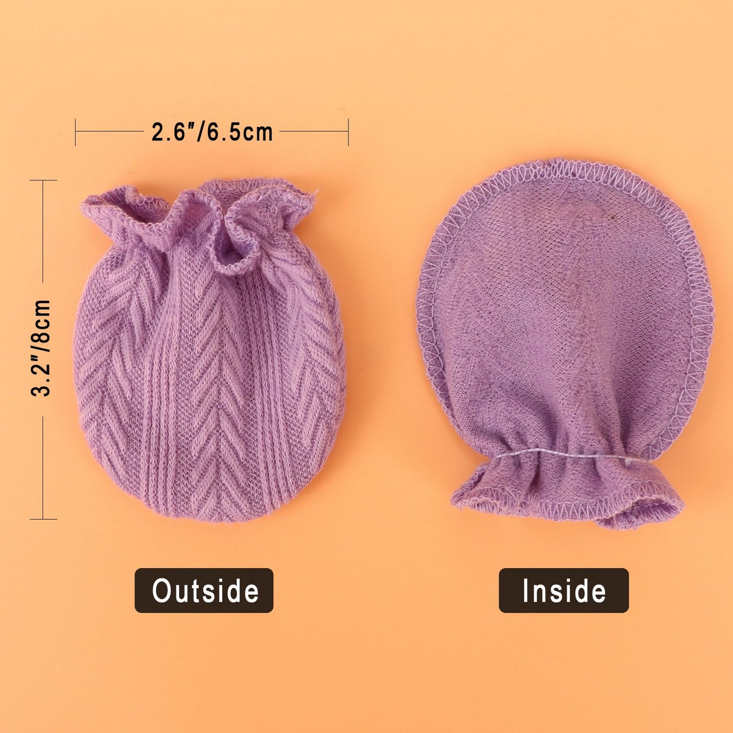 BQUBO Baby Fäustlinge Kratzschutz Handschuhe aus Baumwolle mit elastischem Bündchen Hypoallergen für Neugeborene und Babys von 0-6 Monaten Jungen und Mädchen
