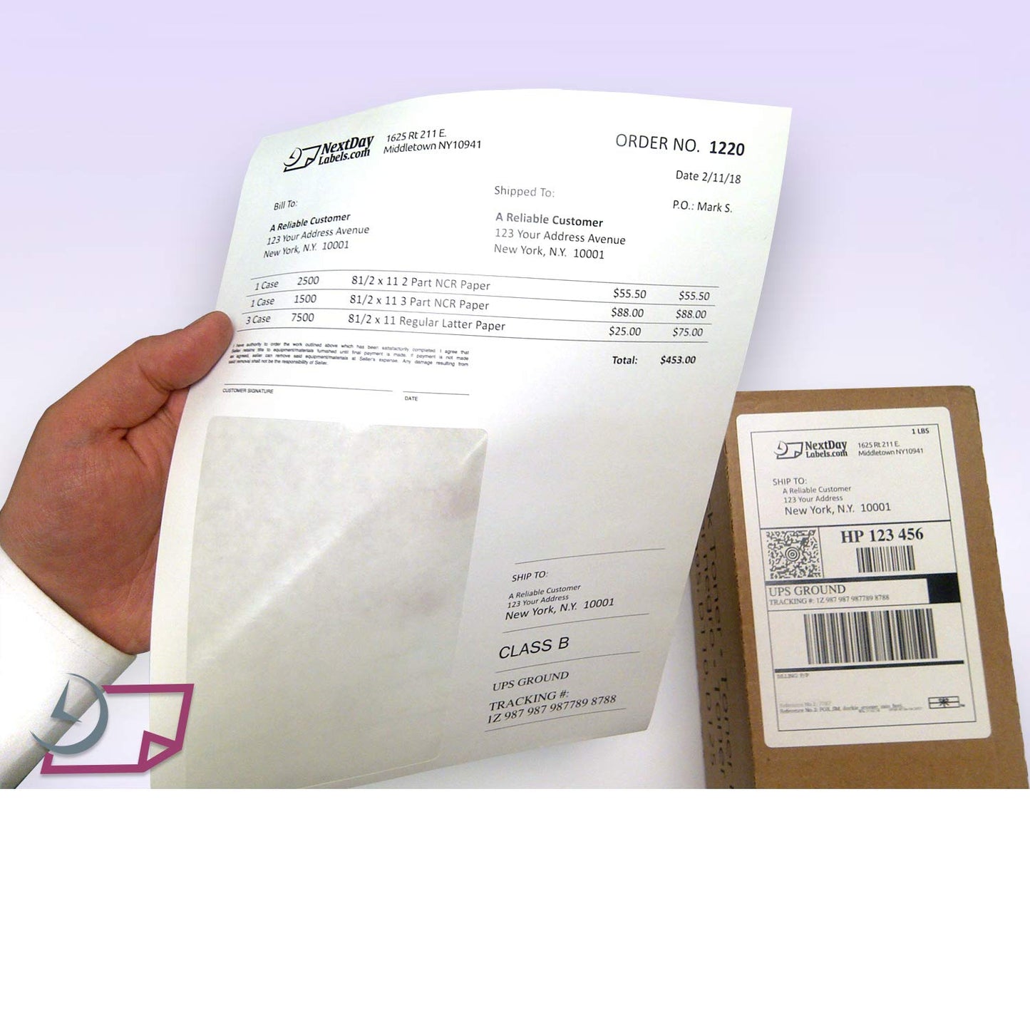 NextDayLabels - Integrated Laser Form with Label Combination (2x1 | 4 Labels | 500 Pack)