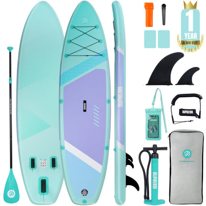 Niphean Inflatable Stand Up Paddle Board with SUP Accessories, Anti-Slip EVA Deck, 10’6’’ Inflatable Paddle Boards for Adults & Youth of All Skill Levels