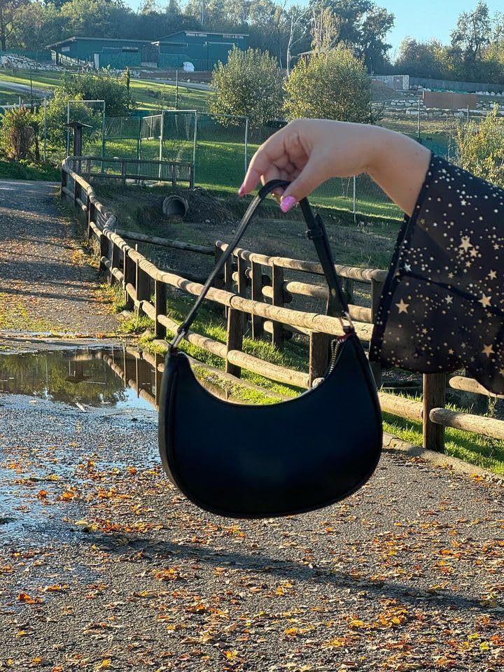 Barabum Kleine Umhängetasche für Damen, halbmondförmige Geldbörse, Y2K Trend Clutch Handtaschen