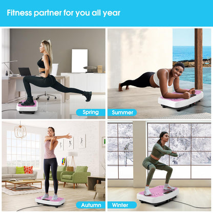 SoftGym Waver Vibration Plate Exercise Machine for Lymphatic Drainage Weight Loss,120 Speed Levels Vibrating Platform with Resistance Bands,Full-Body Workout Equipment for Muscle Activation
