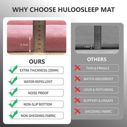 Huloo Sleep Ultra Soft Baby Spielmatte für den Boden, 3,3 cm dicke Elasti-Foam 127x127 cm Laufgittermatte für Kleinkinder, rutschfeste Rückseite, sicher zum Krabbeln und für die Bauchlage, Tatami-Stil (Dunkelgrau)
