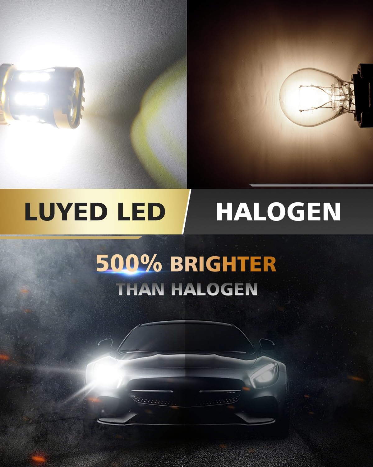 LUYED 3157 LED-Birnen Rückfahrlicht Xenon-Weiß 1800 Lumen Super Hell 78 SMD 3056 3156 3057 4157 LED-Birnen, Verwendet für Rückfahrlichter, Bremslichter, Rücklichter, Blinker, 2er-Pack