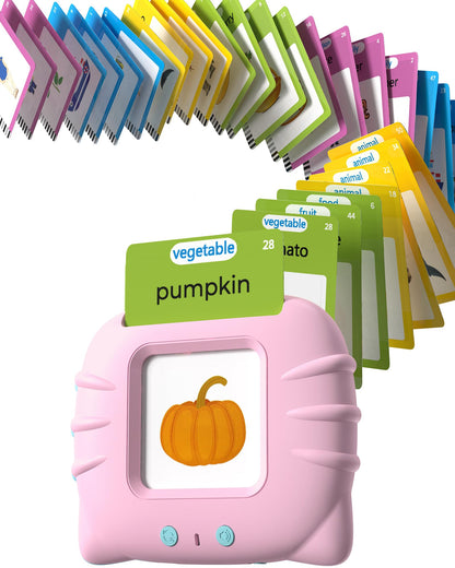 Airbition Talking Flash Cards for Toddlers 1 2 3 4 Year Olds, Montessori Language Learning Toys with 224 Words, Pocket Speech Therapy Toys, and Speech Development Educational Playthings for Children