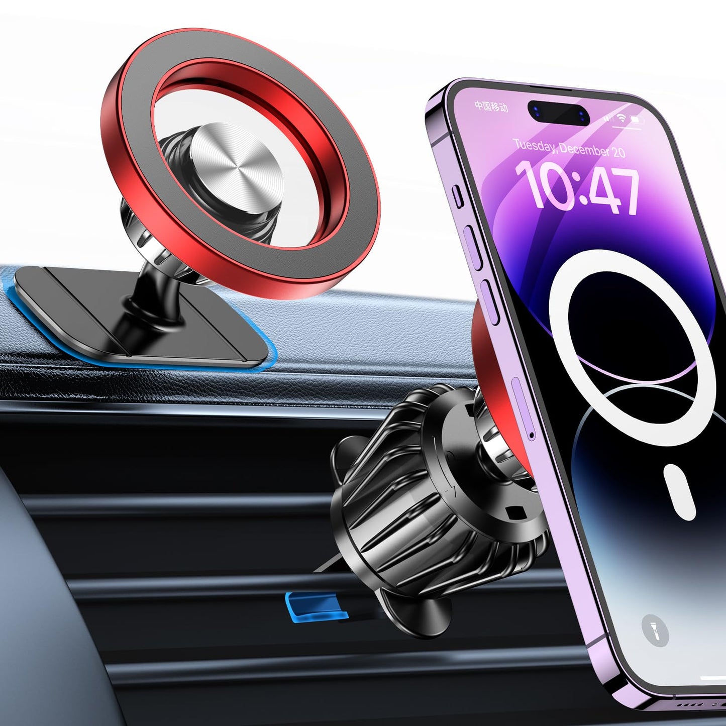 Kaistyle for Magsafe Car Mount【Strong Magnets】Magnetic Phone Holder for Car Phone Holder Mount Dash Mounted Holders Phone Holders for Your Car Accessories for Women Men for iPhone 17 Pro Max 16 15 14