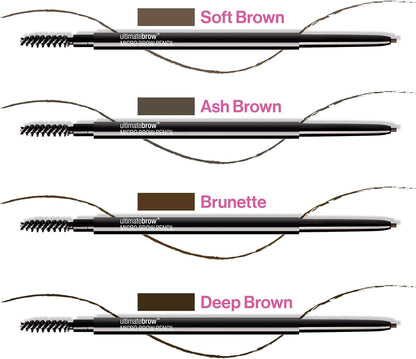 wet n wild Ultimate Eyebrow Retractable Definer Pencil, doppelseitig, feine Spitze, formt, definiert, füllt Augenbrauen aus - Dark Brown