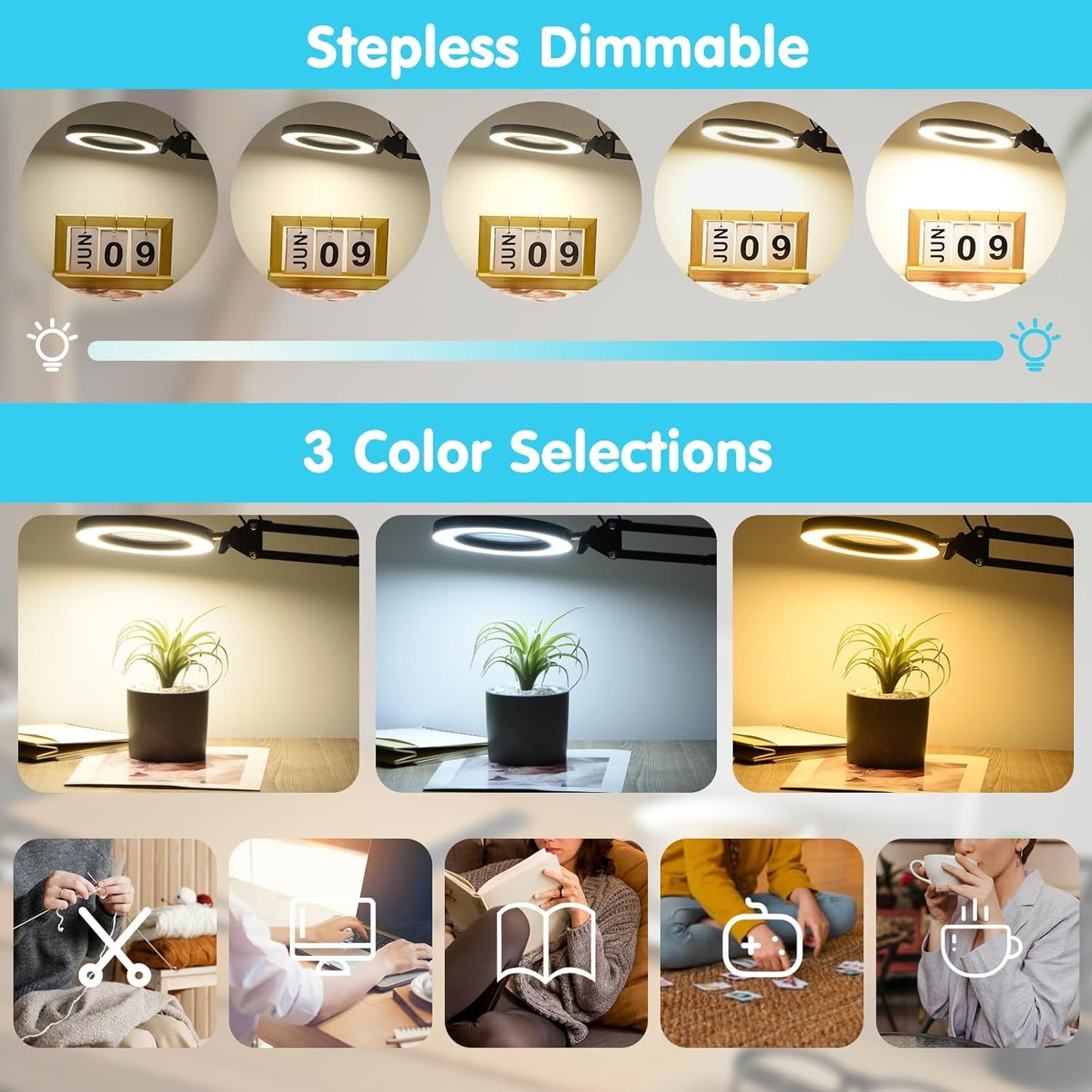 LED Magnifier Desk Lamp with Stand and Clamp - A Game-Changer for Close Work