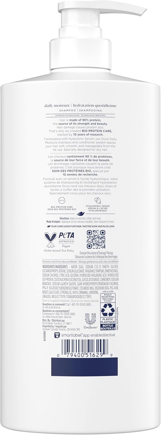 Dove Intensive Repair Shampoo für geschädigtes Haar mit flüssiger Bio-Protein-Pflege, 828 ml