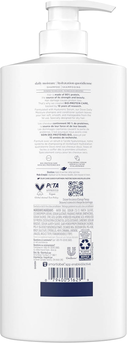 Dove Intensive Repair Shampoo für geschädigtes Haar mit flüssiger Bio-Protein-Pflege, 828 ml
