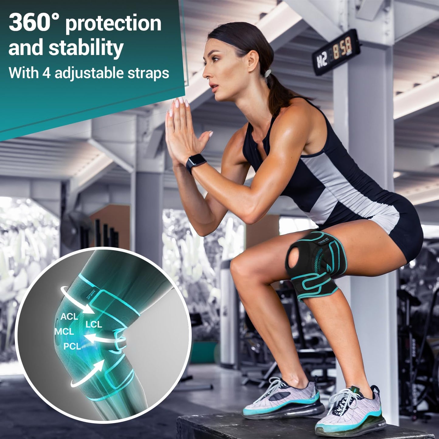 DR. BRACE ELITE Kniebandage mit Seitenstabilisatoren & Patellagelkissen für maximale Knieschmerzlinderung und schnelle Genesung für Männer und Frauen – Bitte sehen Sie sich das Video zur Größenbestimmung an (Mercury, Large)