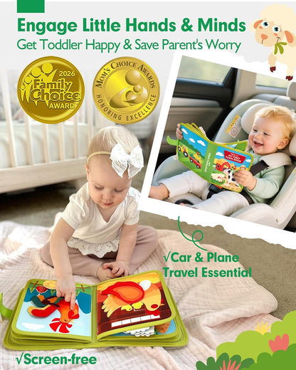 hahaland Busy Book for Toddlers 1-3 - Montessori Toys Busy Board for 1 Year Old Boy Gifts Girl Toys Educational Learning Quiet Activity Books Toddler Travel Toys for One Year Old Birthday Gift