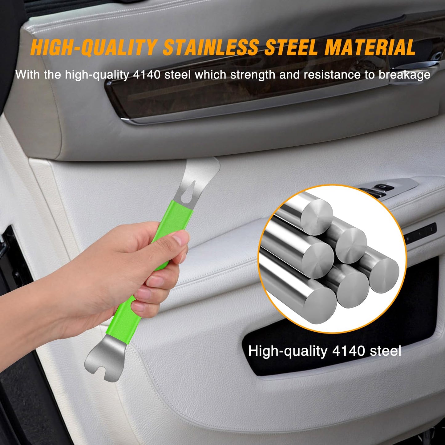 GOOACC 5PCS Auto Trim Removal Tool Kit No-Scratch Pry Tool Kit for Car Door Clip Panel & Audio Dashboard Dismantle -5PCS