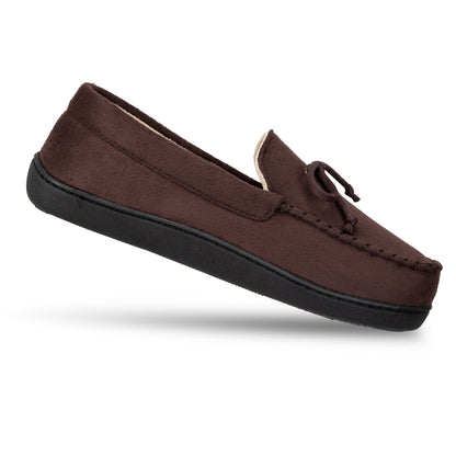 isotoner Men's Slip-on Indoor/Outdoor Microsuede Memory Foam Comfort Moccasin Slippers