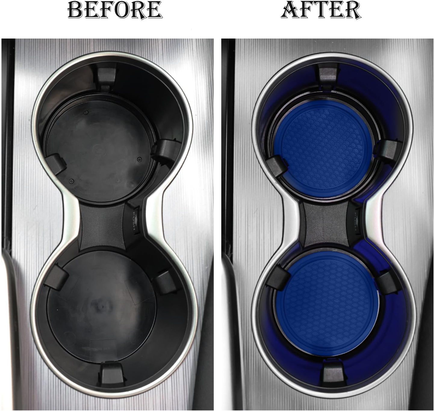SINGARO Auto-Becheruntersetzer, 4 Stück universelle rutschfeste Becherhalter, in Ornamente eingebettete Untersetzer, Auto-Interieur-Zubehör, Schwarz
