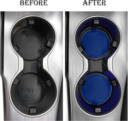 SINGARO Auto-Becheruntersetzer, 4 Stück universelle rutschfeste Becherhalter, in Ornamente eingebettete Untersetzer, Auto-Interieur-Zubehör, Schwarz