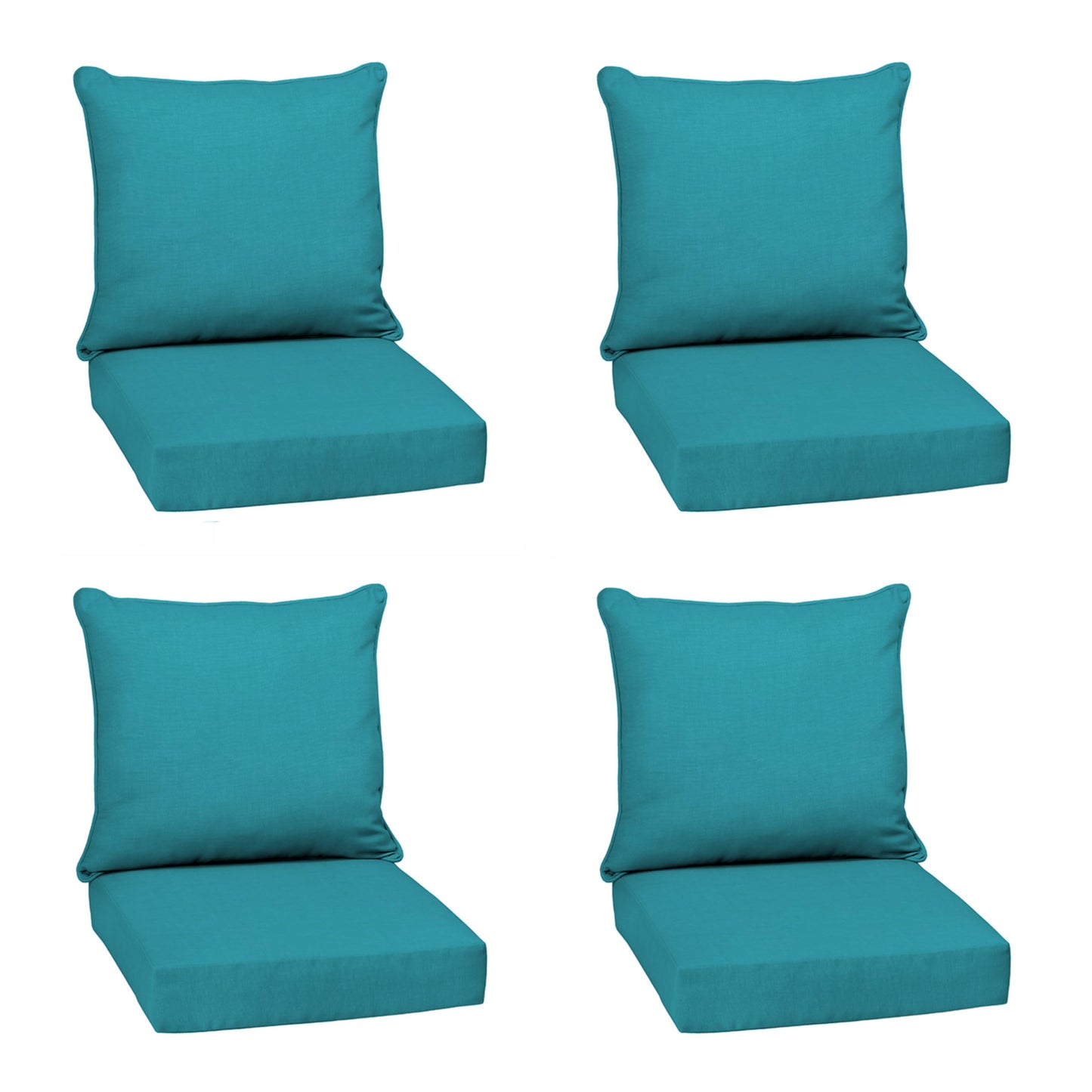 Arden Outdoor Foam Deep Seat Cushions Set, 24x24, Premium High-Density Foam, Never Flattens, Weather-Proof for Patio Chair Sofa Couch, Blue Shibori Stripe