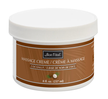 Bon Vital' Coconut Massage Creme Made with 100% Pure Fractionated Coconut Oil, Massage Cream & Moisturizer to Repair Dry Skin, No Greasy Feel, Anti-Aging Cream for Professional Massage, 5 Gallon Pail
