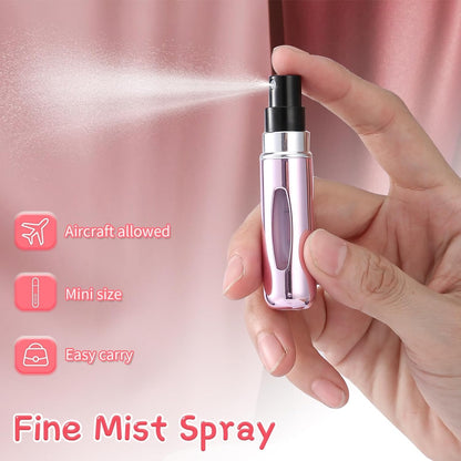 6 Stück Mini-Parfümzerstäuber, 5 ml Sprühbehälter, nachfüllbare Pumpe in Reisegröße für unterwegs und ausgehend