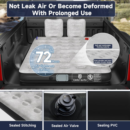 Umbrauto Car Air Mattress Backseat| Inflatable Truck Back Seat Camping Airbed for SUV Rear Seat, Blow Up Sleeping Travel Bed for Van Trunk with Pump & Pillows