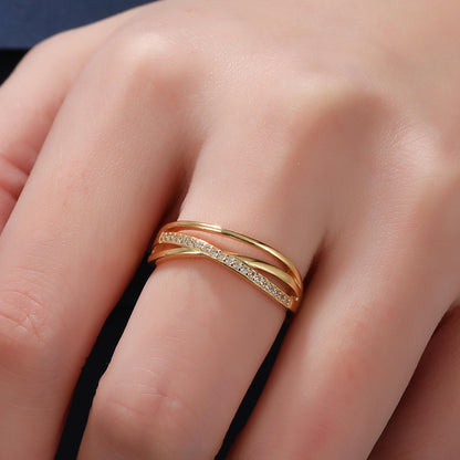 OOOPEL Sterlingsilber Verstellbarer Ring S925 Silberringe für Frauen Zirkonia Twist Liebesknoten Zarter Ring Silber Minimalistischer Offener Fingerring Silber Daumen Sterlingsilberring