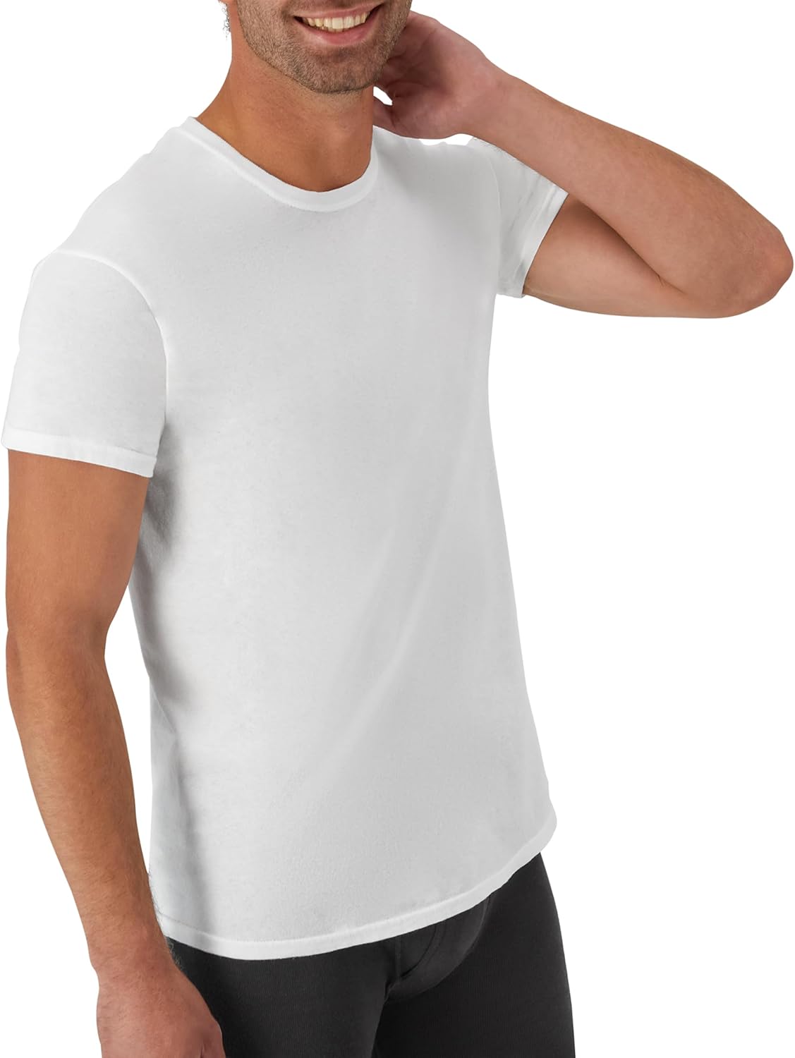 Hanes Mens Cotton, Moisture-wicking Crew Tee Undershirts