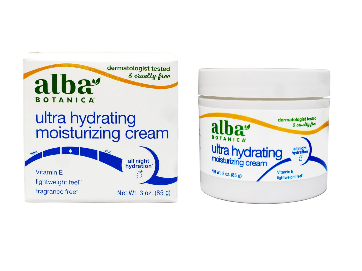 Alba Botanica Hawaiian Moisture Cream, Soothing Jasmine & Vitamin E 3 oz (Pack of 6)