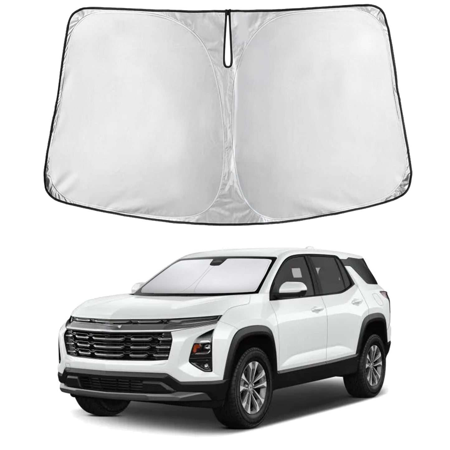 EcoNour Car Windshield Sunshade | Blocks 99% Heat & Keeps Interior Cool | Universal Fits Cars, SUVs, Trucks | Automotive Sun Screen, Visor & Car Accessories for Summer | Medium (64x32 Inches)