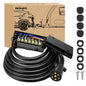 Nilight Heavy Duty 7 Way Inline Trailer Plug 8 Feet Connector Cable 7Pin RV Round Extension Wiring Harness Weatherproof Junction Box for RV Towing Car