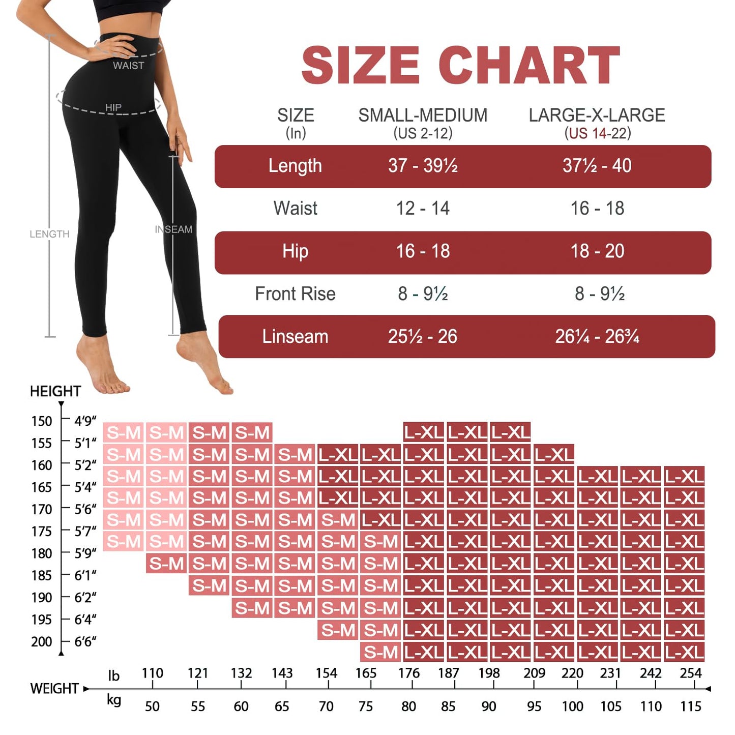 we fleece High Waisted Leggings for Women-Womens Black Workout Leggings Running Tummy Control Compression Pants