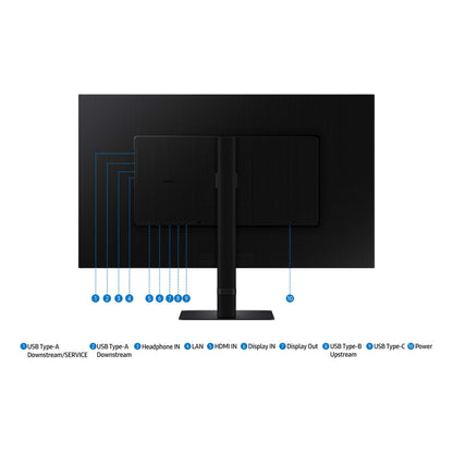 SAMSUNG 27" ViewFinity S6 (S60UD) Series QHD High Resolution Computer Monitor, 100Hz, HDR10, USB-C, Built-In LAN Port, Daisy Chain Support, Easy Setup, Height Adjustable Stand, LS27D606UANXGO, 2024