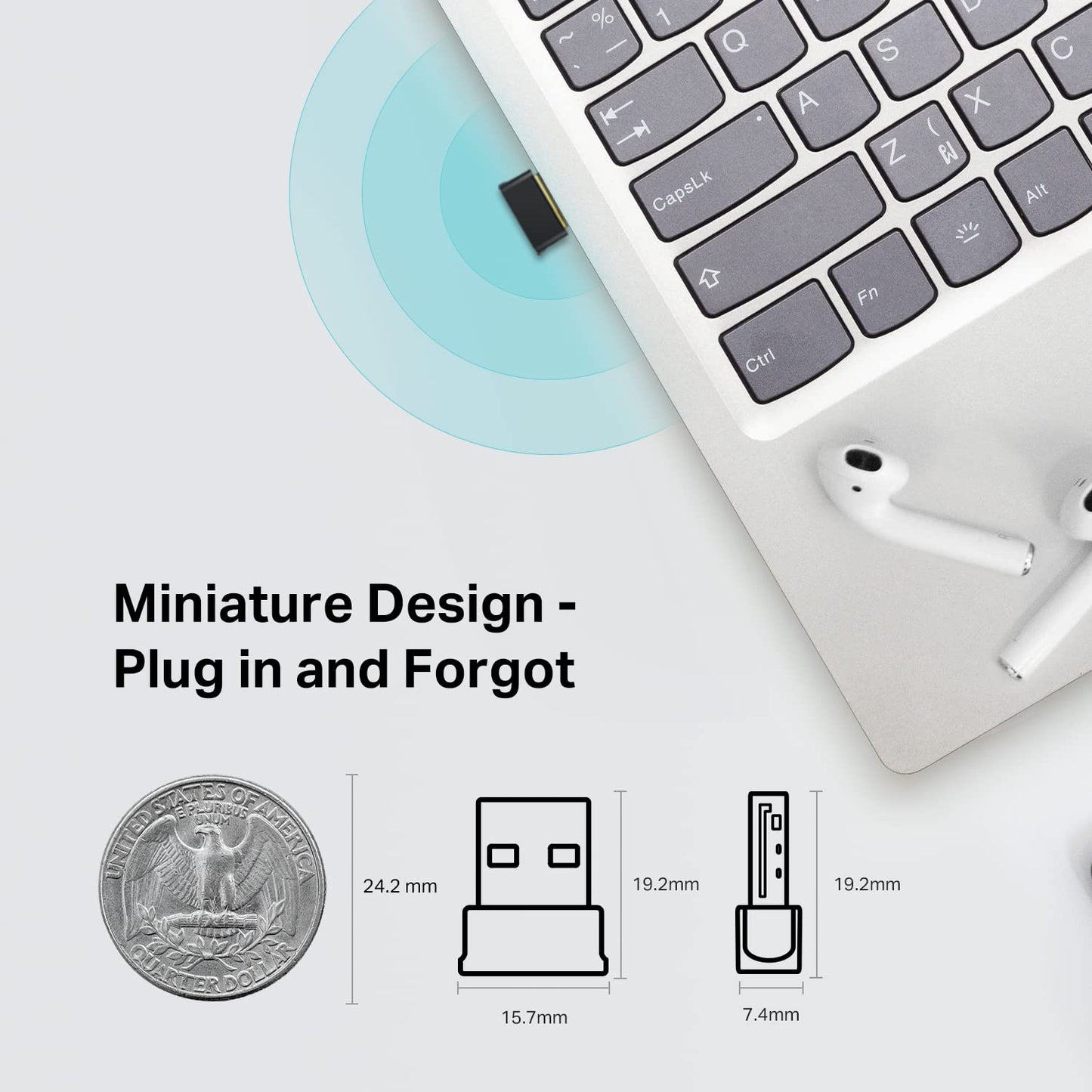 TP-Link 2-in-1 USB Bluetooth WiFi Adapter Archer TX10UB Nano | AX900 WiFi 6 BT 5.3 USB 2.0 Adapter for Desktop PC | Dual-Band WiFi Dongle | OFDMA, MU-MIMO, WPA3 | Travel Size | Supports Windows 11,10