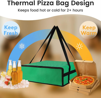 Bodaon Isolierte Essensliefertasche - Warm- & Kalthaltetransporttasche, Catering/Doordash Pizzawärmer, Einkaufstasche, Kühltasche für Partys (Schwarz-Rot, 1 St.), Ideal für den Transport warmer Speisen