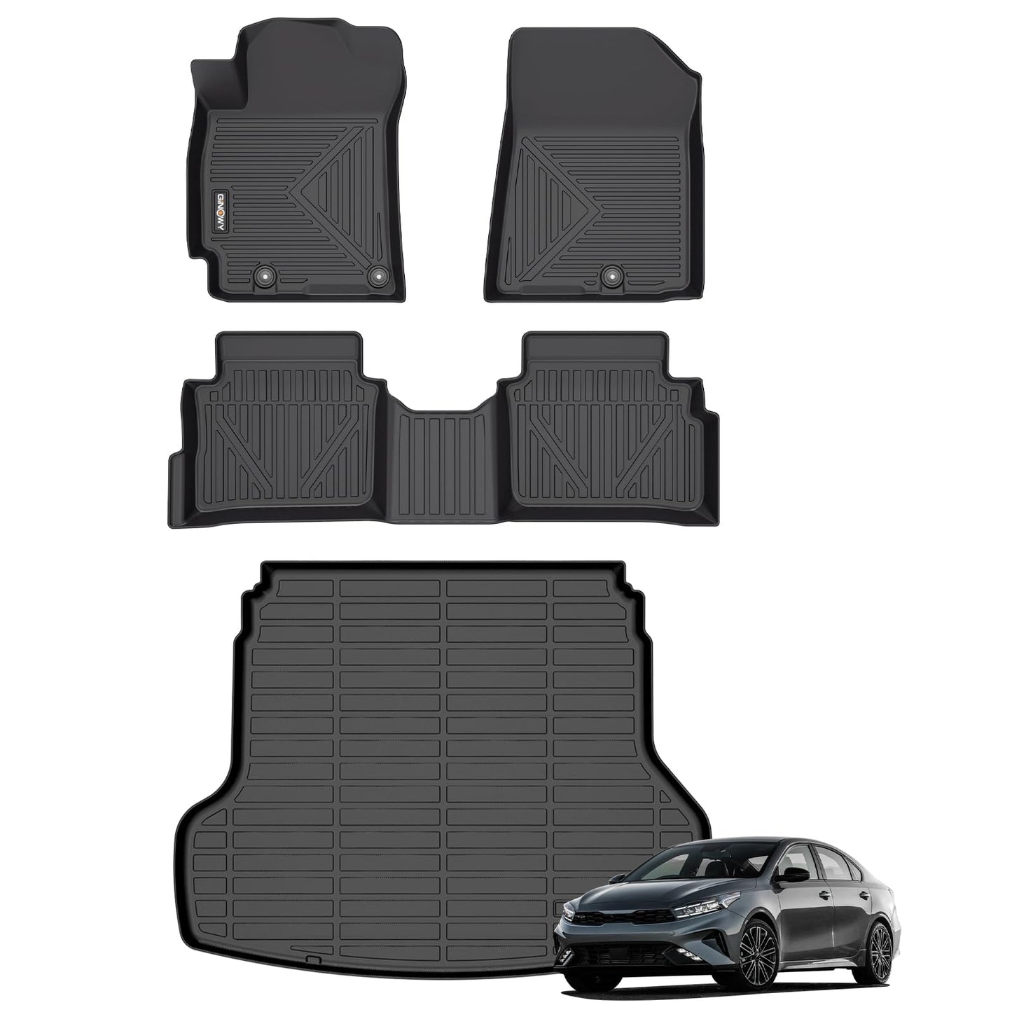 GINOWY-Floor Mats for Toyota 4Runner 1996-2002,1st+2nd Row,TPE All Weather Car Mats Custom Fit Rubber Floor Liners Car Accessories for Toyota 4Runner