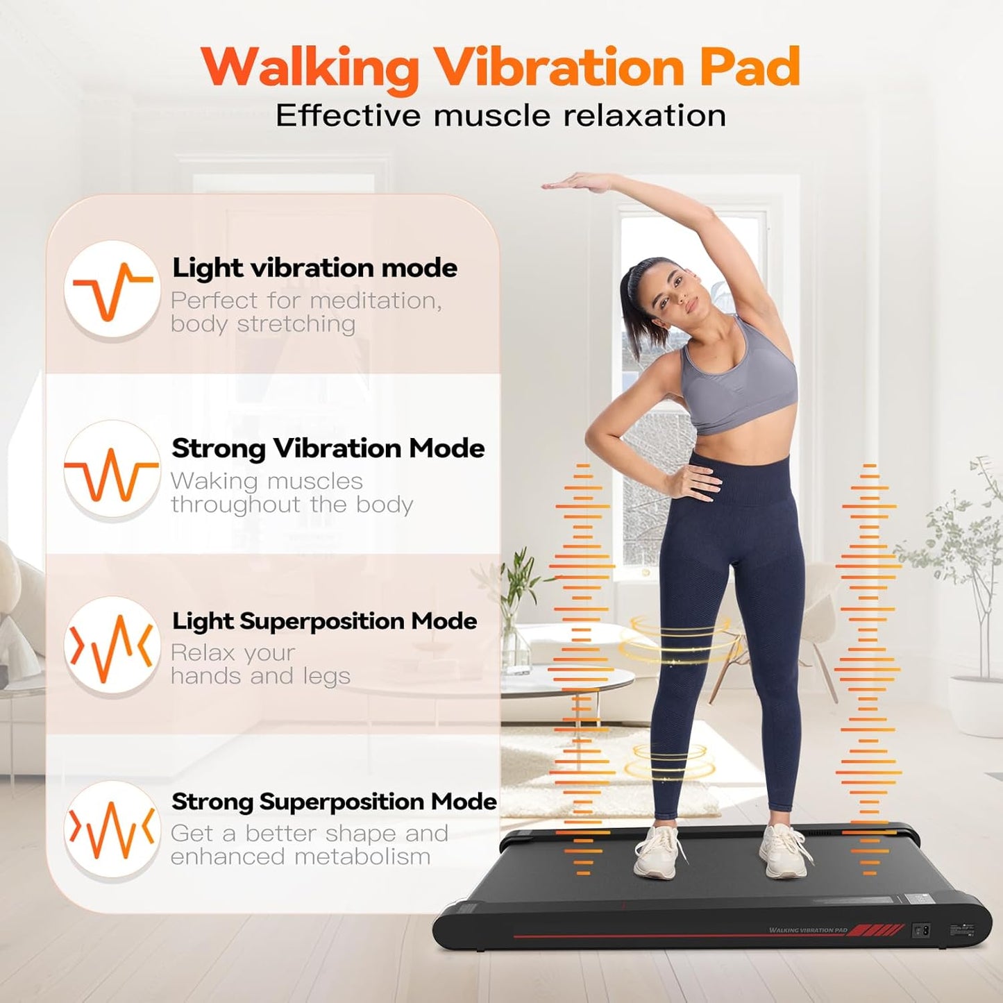 Sperax Walking Vibration Pad, 4 in 1 Treadmill, Walking Treadmill Pad for Home, Treadmills with Remote Control and APP