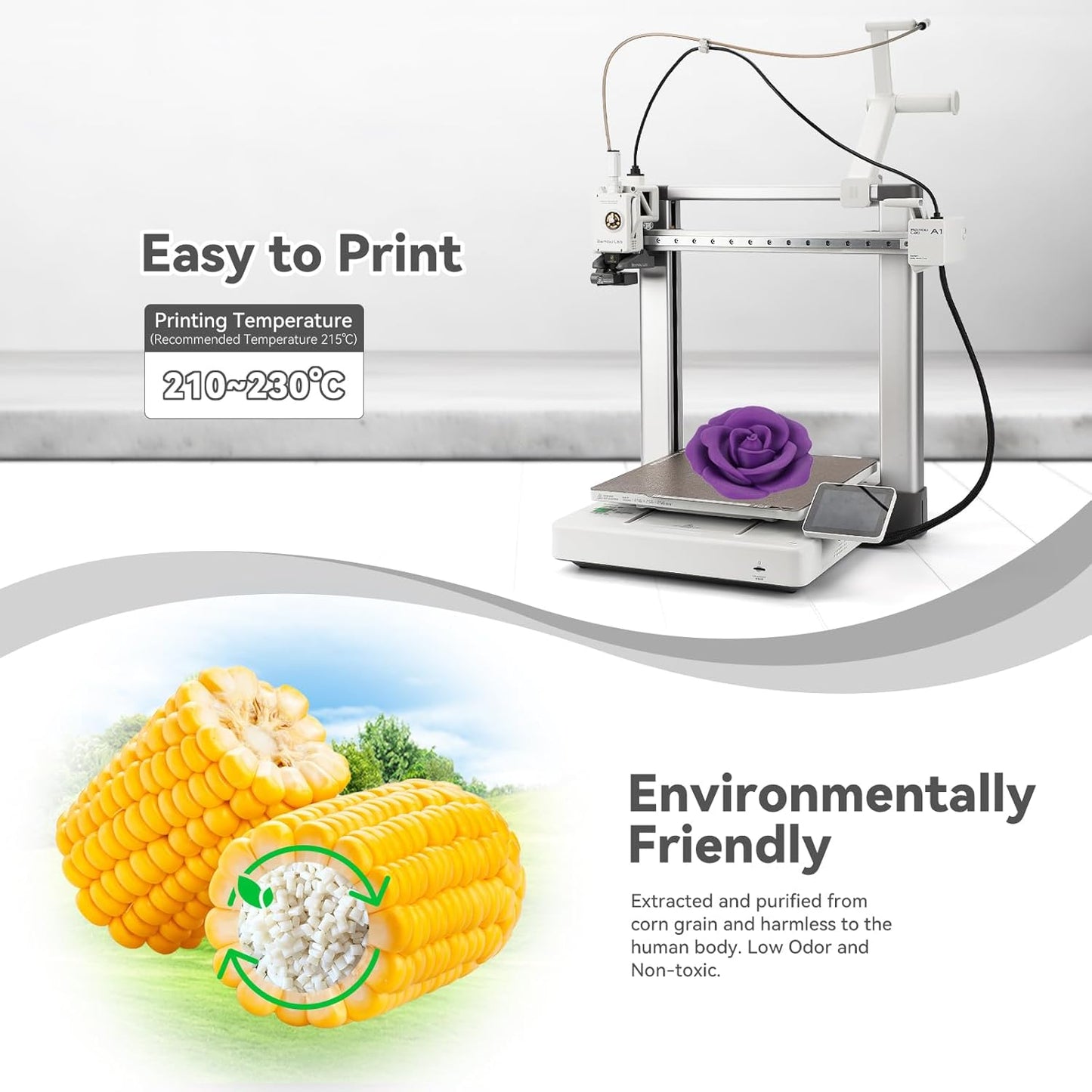 3DHoJor PLA+ Filament 1.75mm, 3D-Drucker-Filament PLA Plus, Kartonspule 3D-Druck-Filament, Maßgenauigkeit +/- 0.03 mm, Lila, 1kg