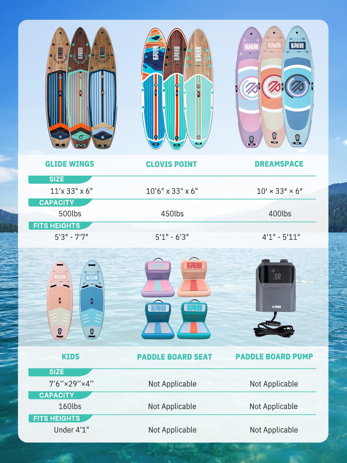 Niphean（Ultra-Light） Inflatable Paddle Board with StabilTrac Fin and Durable SUP Accessories, 10' Stand Up Paddle Boards for Adults & Youth, Versatile Yoga Paddle Board, Gift Ideas