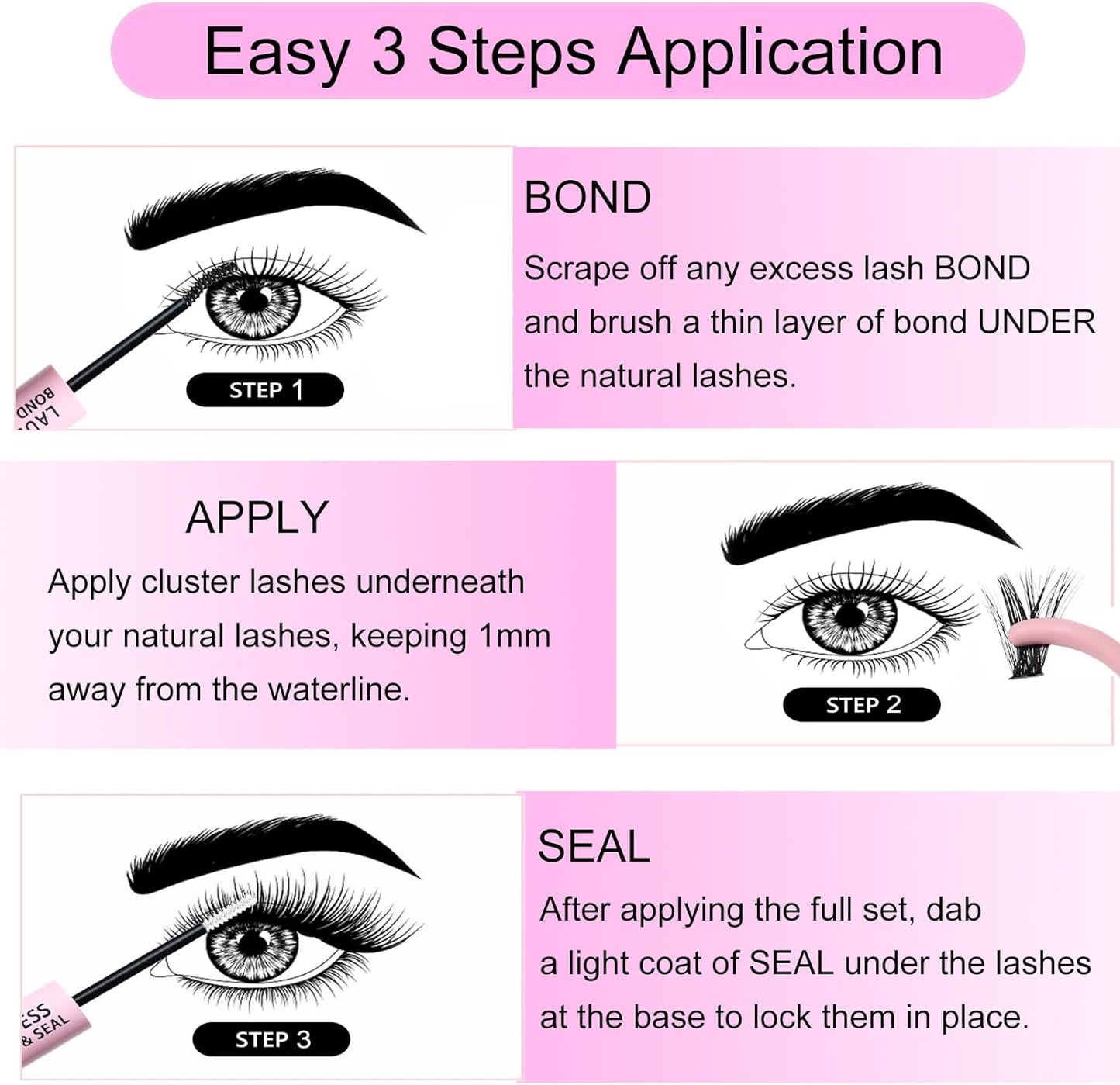 Wimpernverlängerungs-Set 20D+40D Cluster mit Kleber und Versiegelung – Wasserdichtes DIY-Wimpernverlängerungs-Set mit Pinzette (Set 20D/40D-0.07D-9-16Mix)