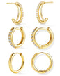 Inerney 14K Gold Plated Huggie Hoop Earrings for Women, Small Sterling Silver Earring Set Hypoallergenic Cartilage Helix Stacks, Mini Dainty Cute Trendy Birthstone Jewelry Gift for Multiple Piercings