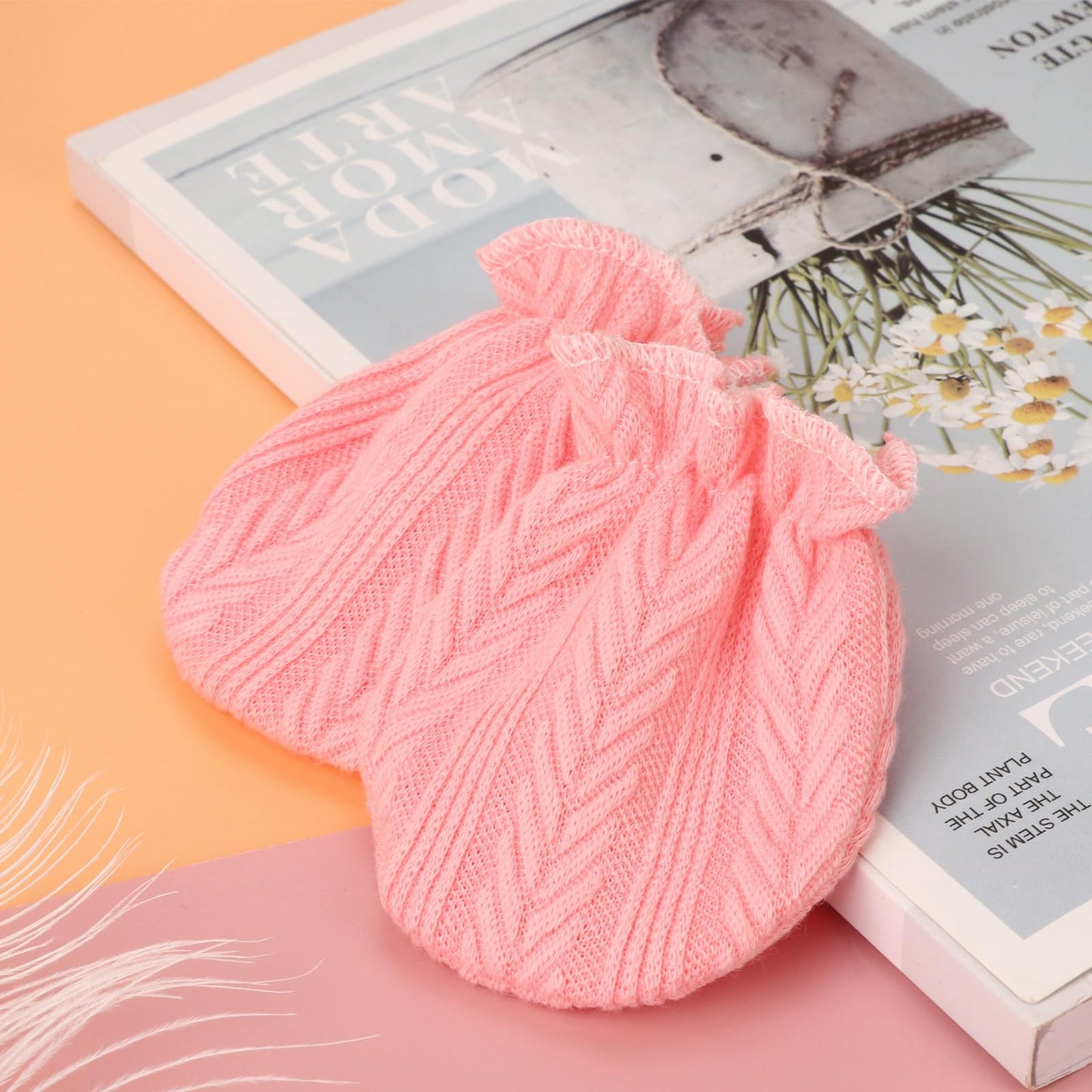BQUBO Baby Fäustlinge Kratzschutz Handschuhe aus Baumwolle mit elastischem Bündchen Hypoallergen für Neugeborene und Babys von 0-6 Monaten Jungen und Mädchen
